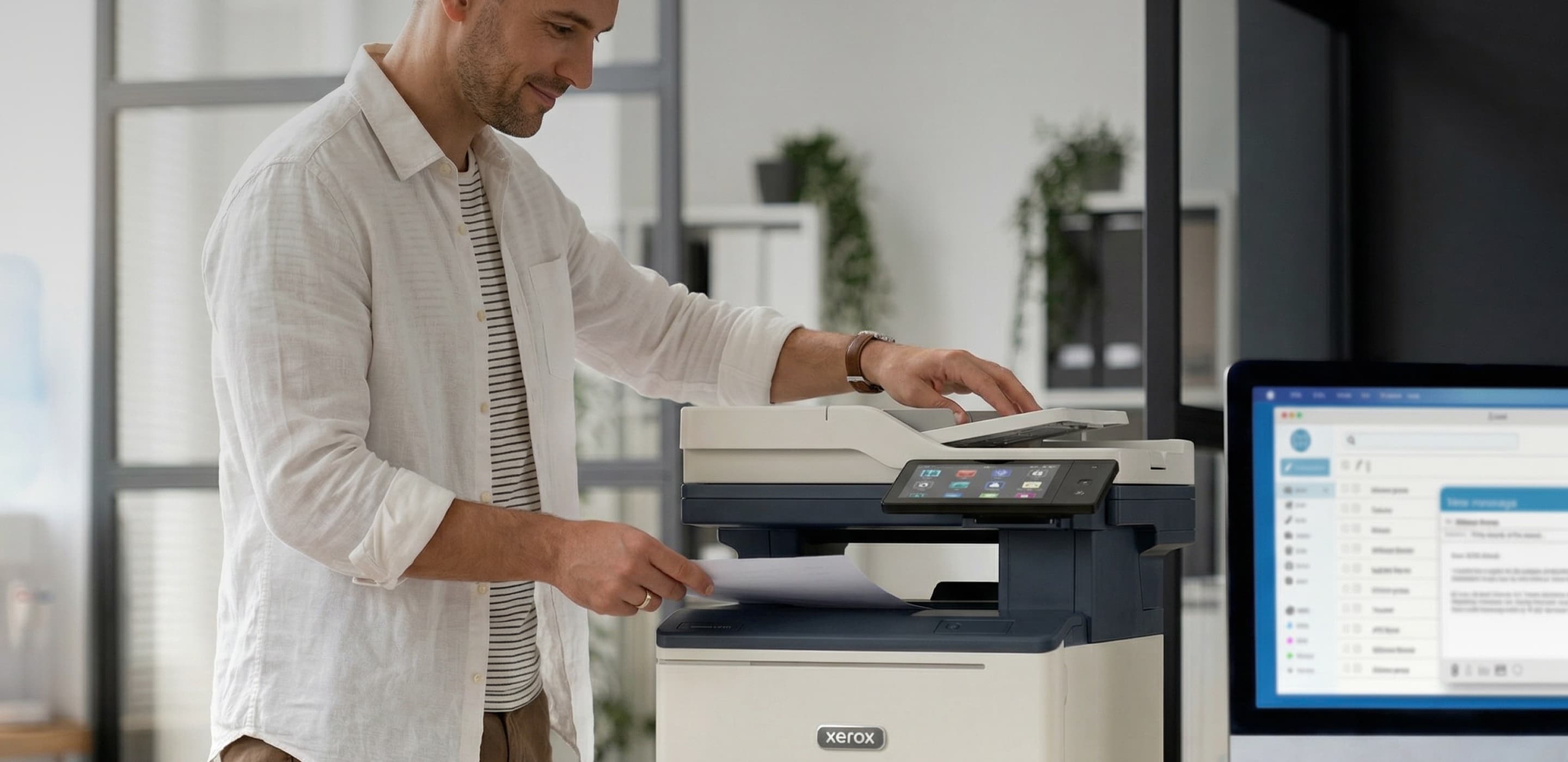 Profesionist folosind multifuncțional Xerox