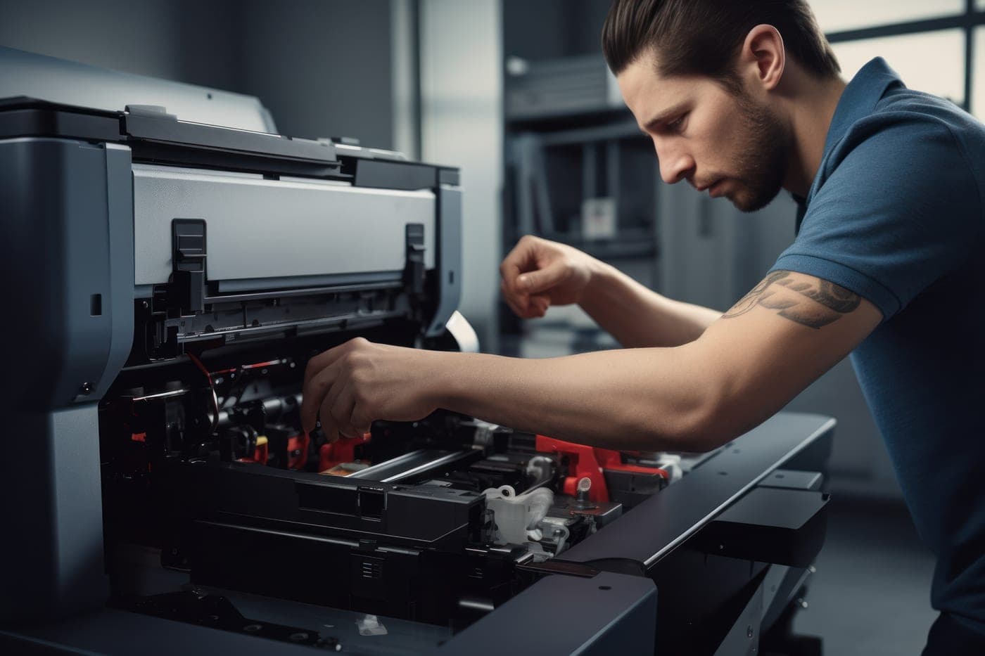 Tehnician Xerox la lucru